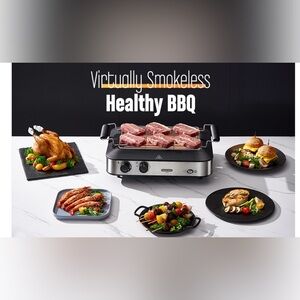 NIBSinopuren Kabob Electric Indoor BBQ Rotisserie with Adjustable Temperature